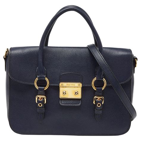 Miu Miu Madras Leather Flap Satchel 